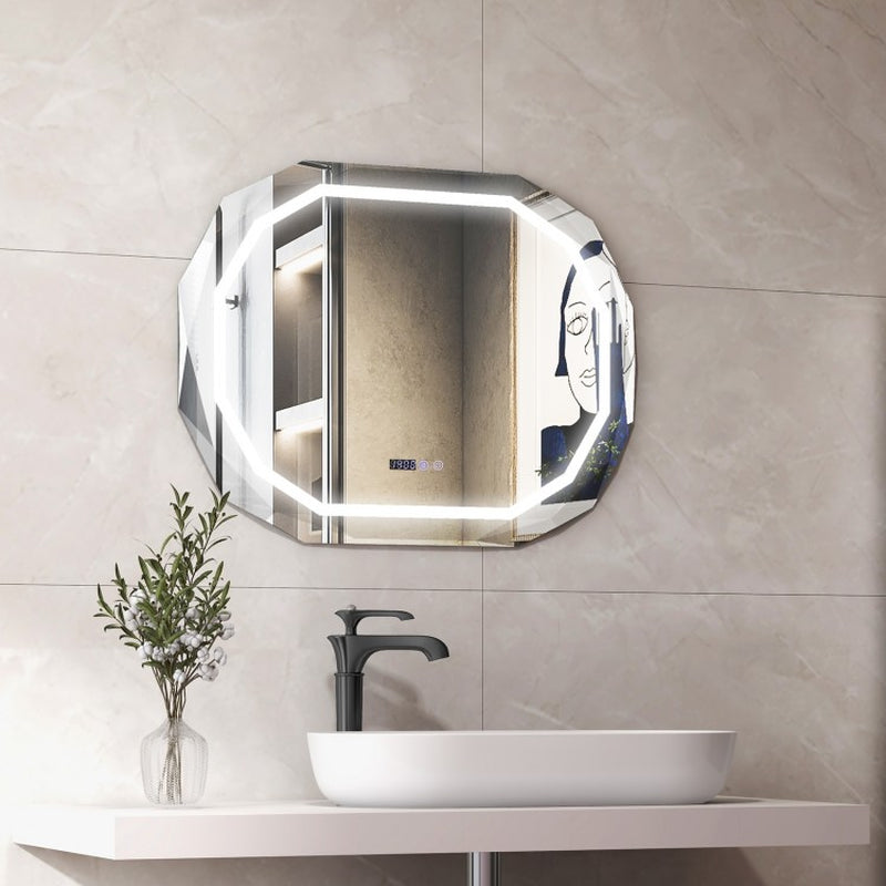 Anti-Fog Bathroom Mirror with 3 Color LED Light Memory Function